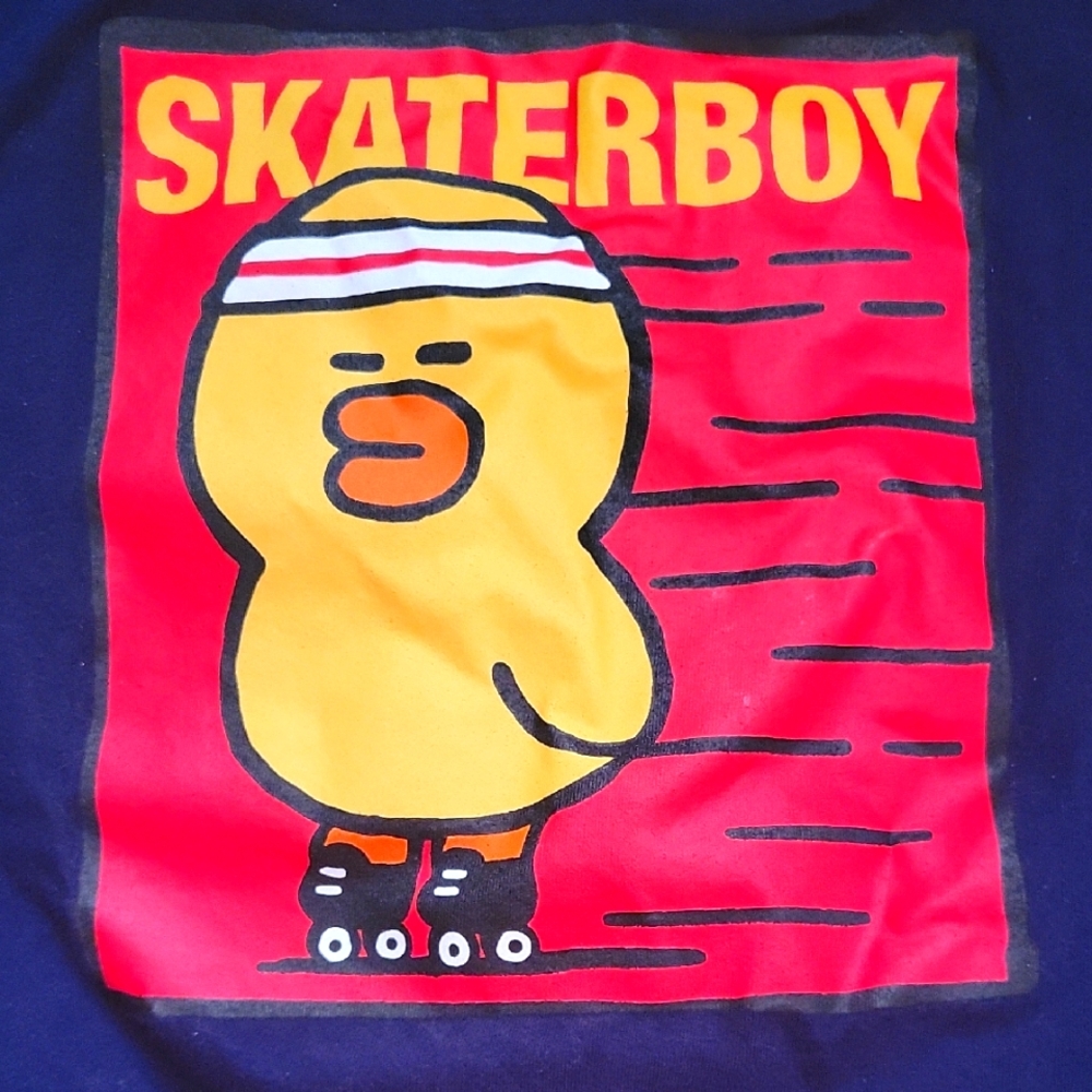 BTS Line Friends Skaterboy Tee Navy Large
